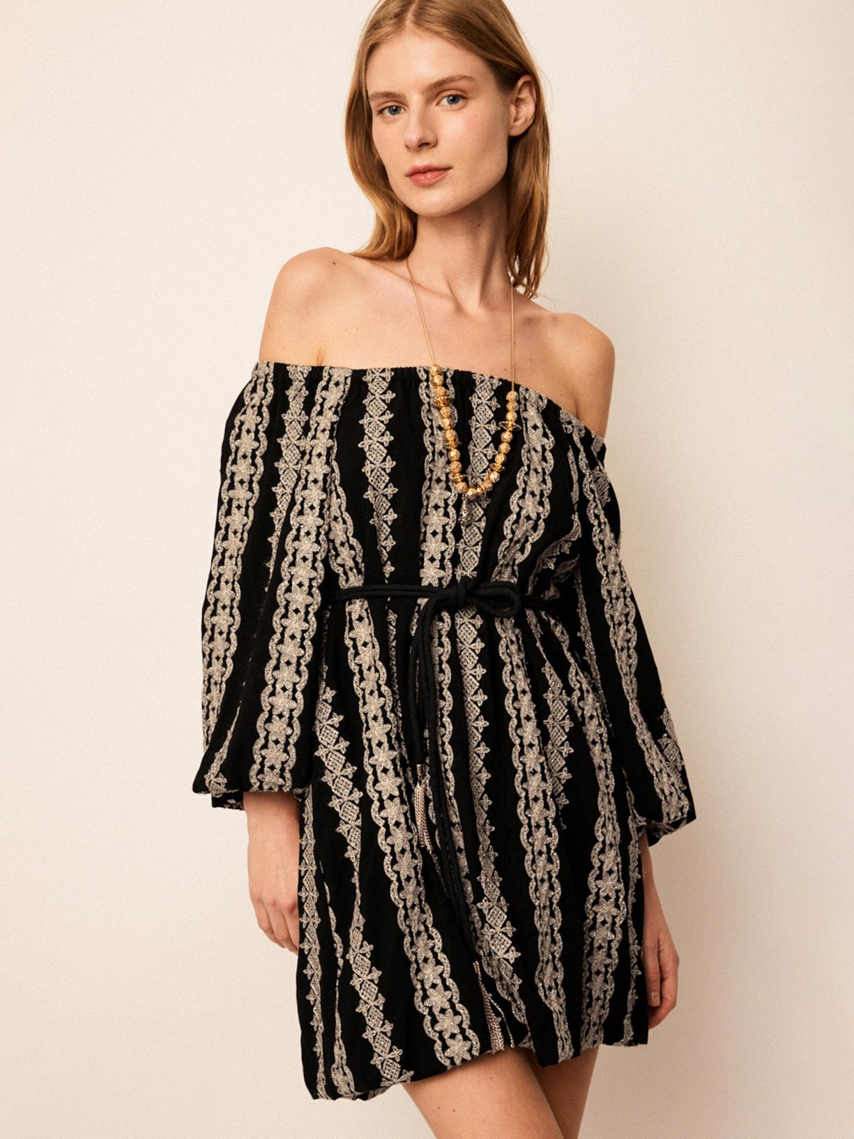 Vestido Mini Manish Preto Mixed