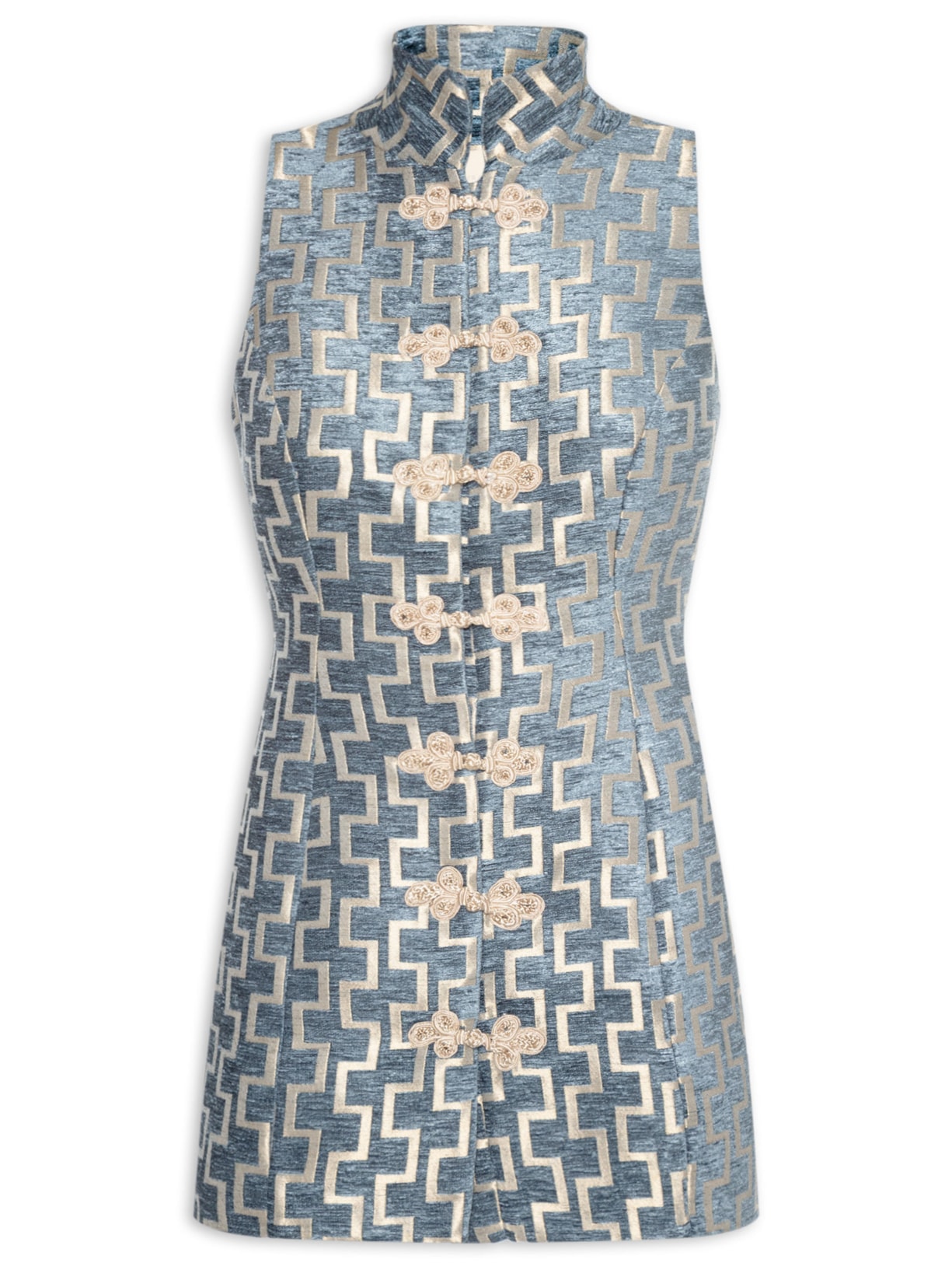 Vestido Mini Pantalla Azul Framed
