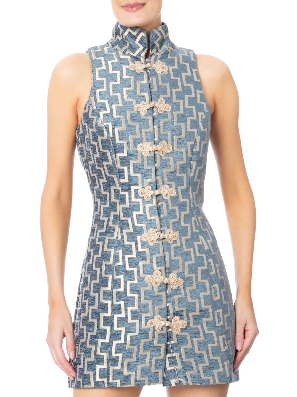 Vestido Mini Pantalla Azul Framed
