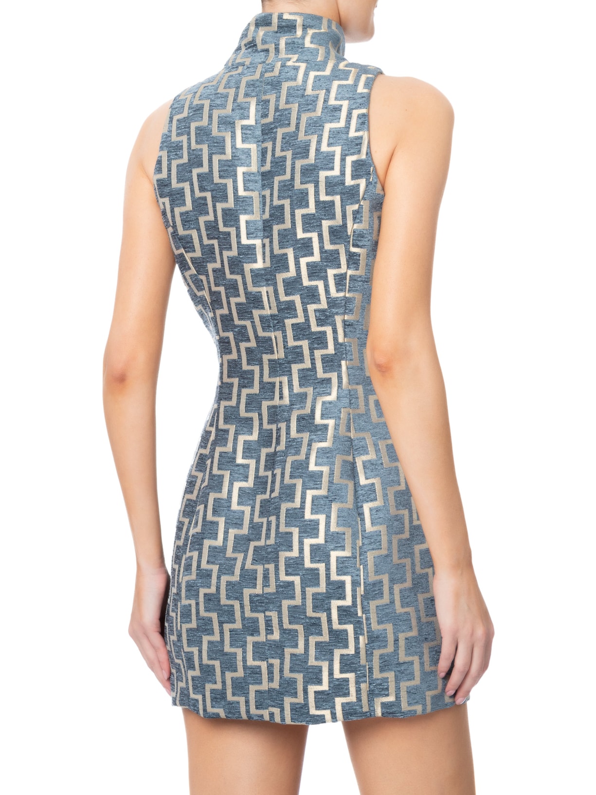Vestido Mini Pantalla Azul Framed