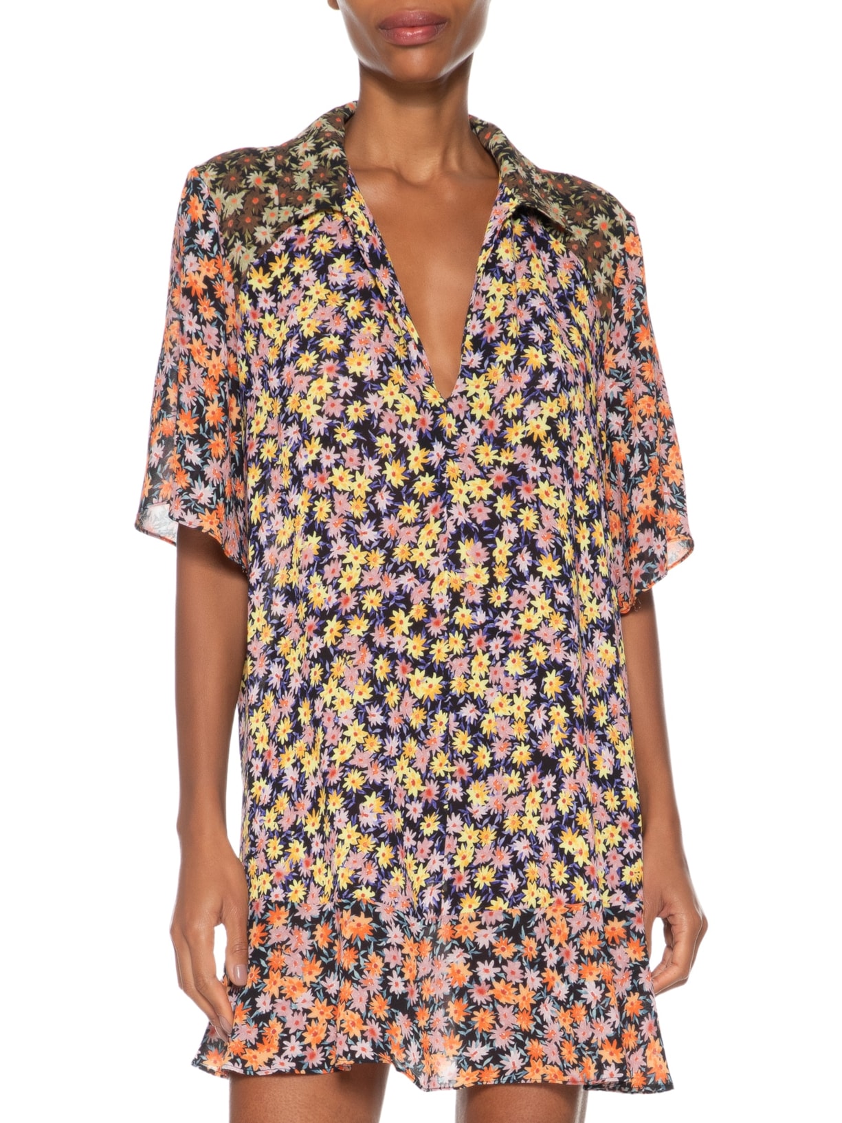 Vestido Mini Patch Work Liberty Rosa Animale