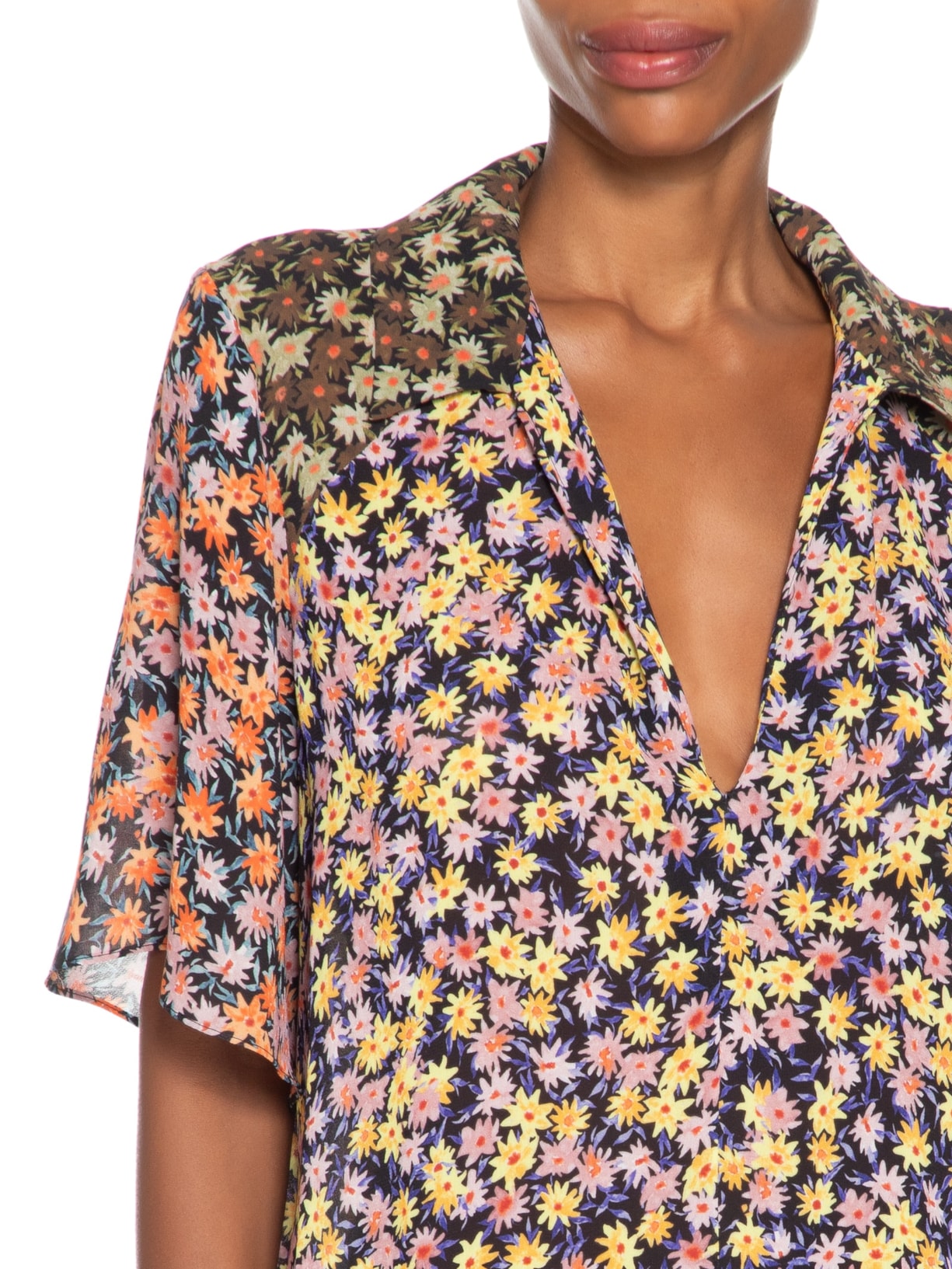 Vestido Mini Patch Work Liberty Rosa Animale