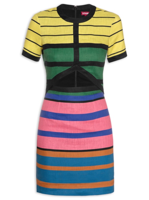 Vestido Mini Perla Formentera Stripe - Rosa