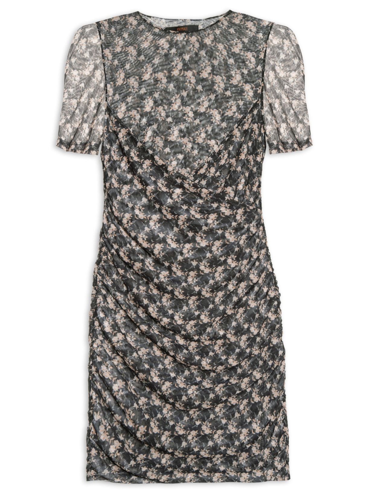Vestido Mini Tule Liberty Preto Animale