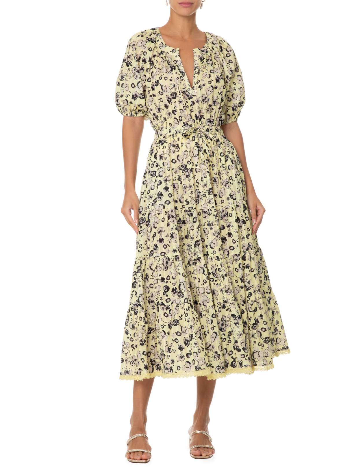 Vestido Misty Midi Amarelo Bo.bô