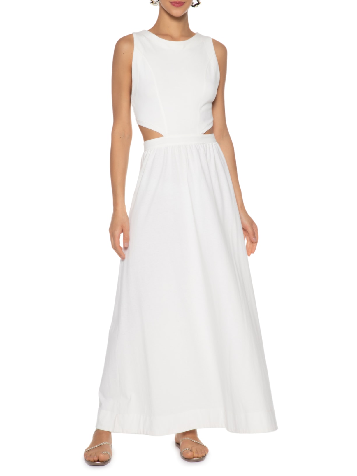 Vestido Mix Malha Off White Dress To