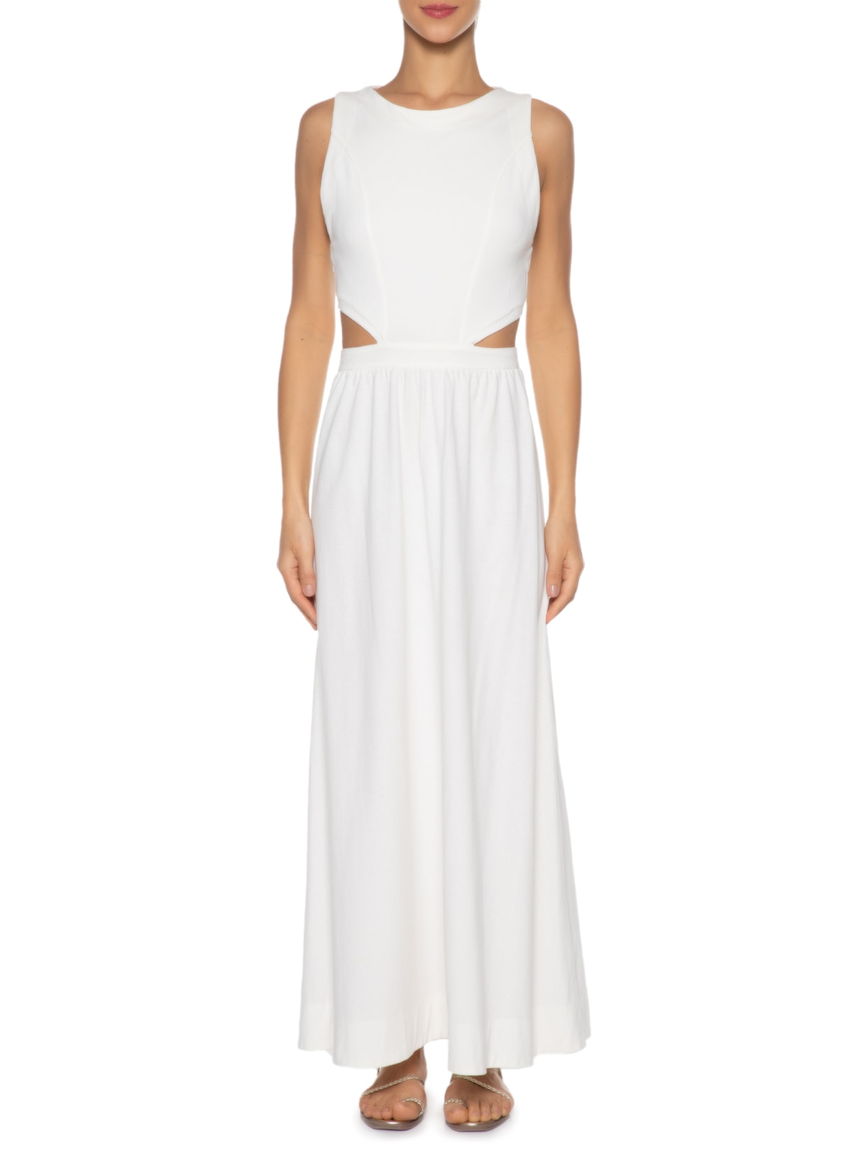 Vestido Mix Malha Off White Dress To