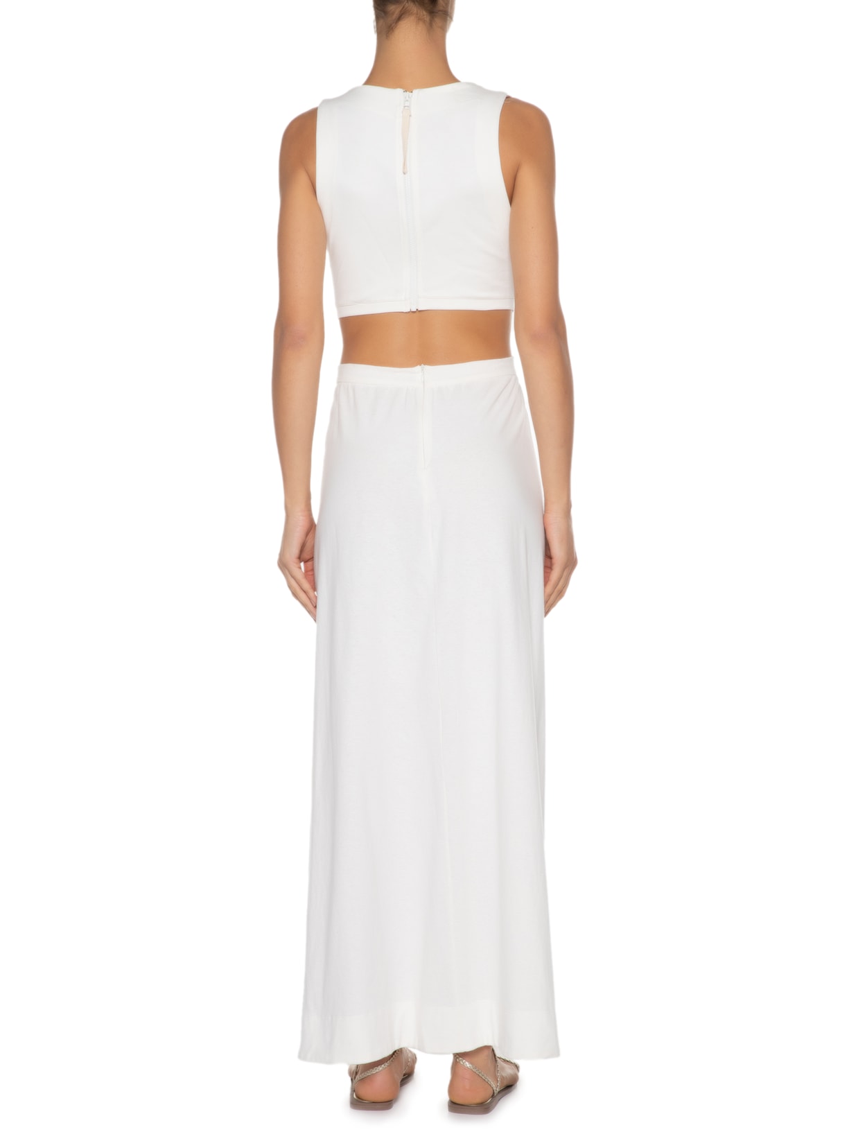 Vestido Mix Malha Off White Dress To