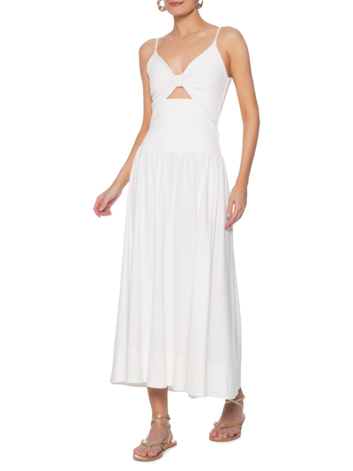 Vestido Mix Malhas Branco Dress To