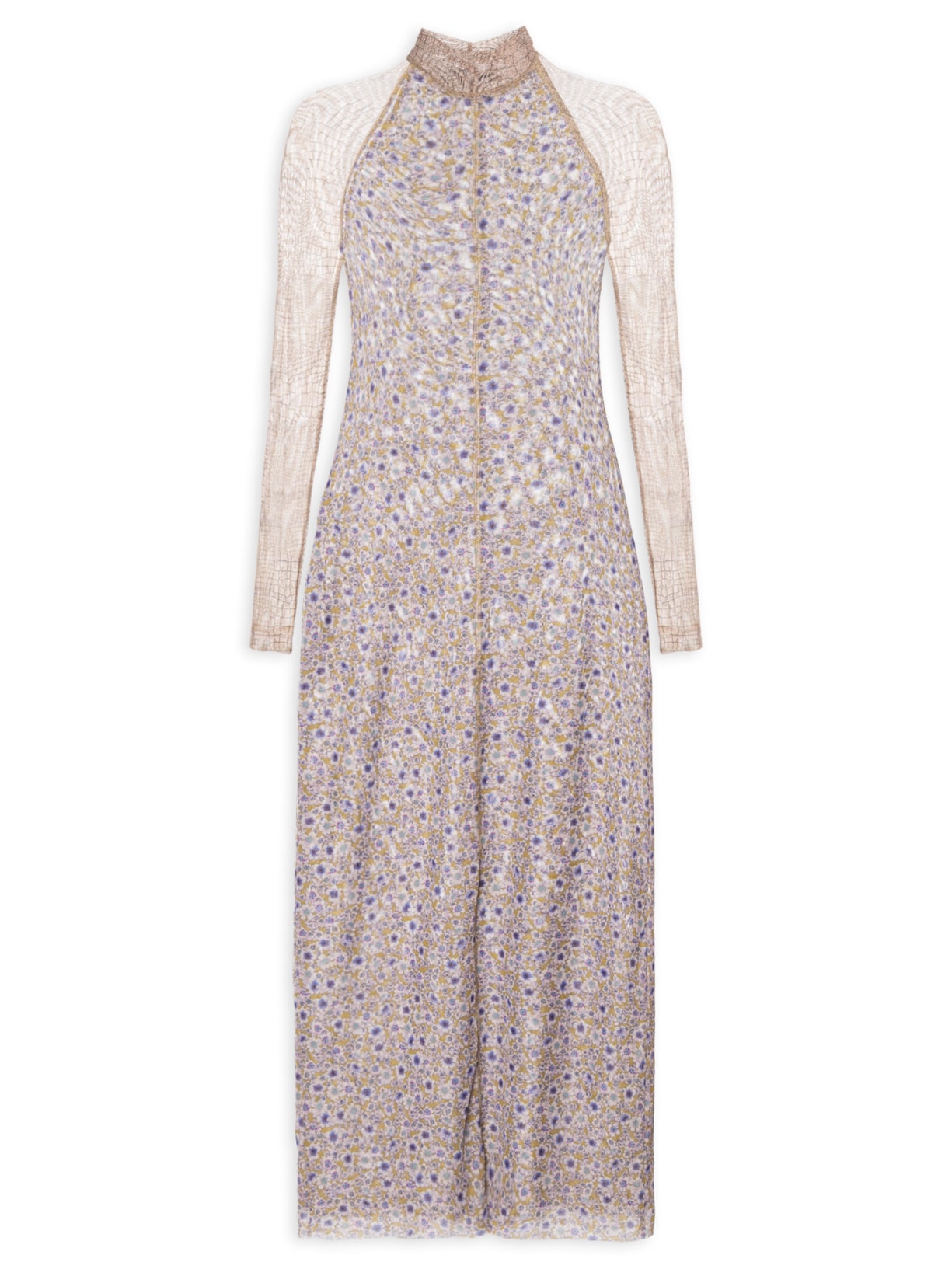 Vestido Mix Tule Liberty - Bege