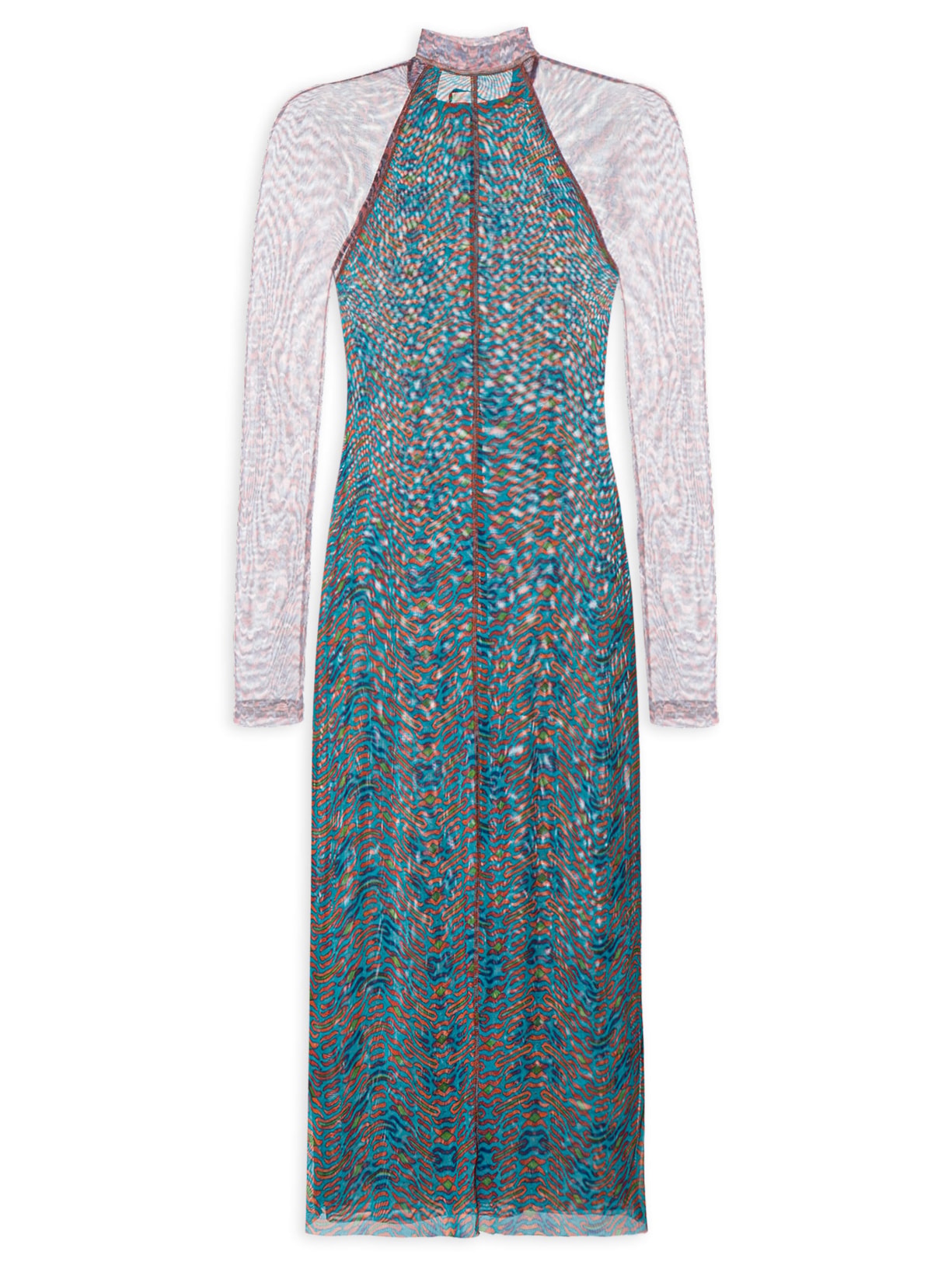 Vestido Mix Tule Tigre - Azul