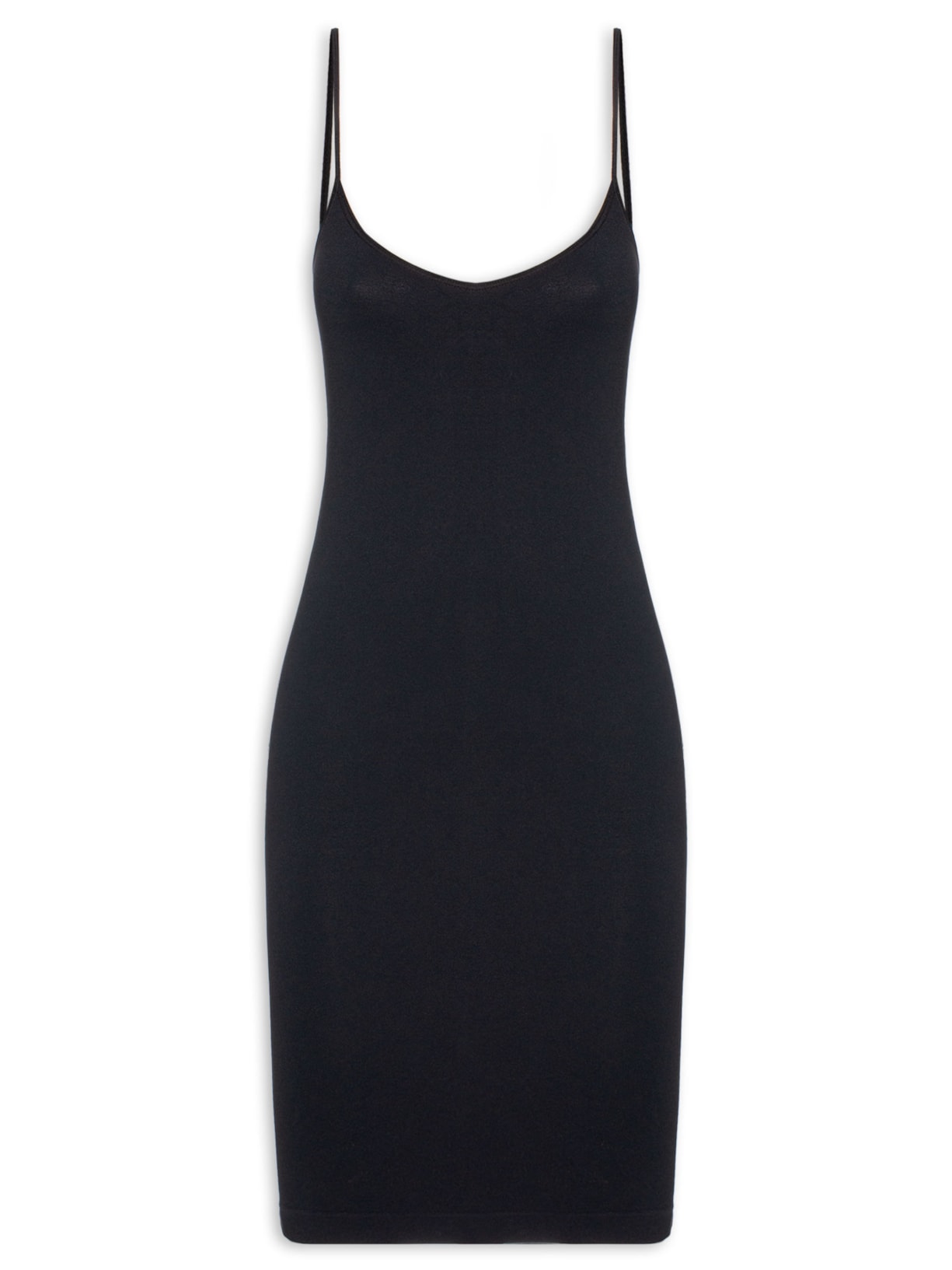 Vestido Modelador Combinação Em Microfibra Light Preto Hope