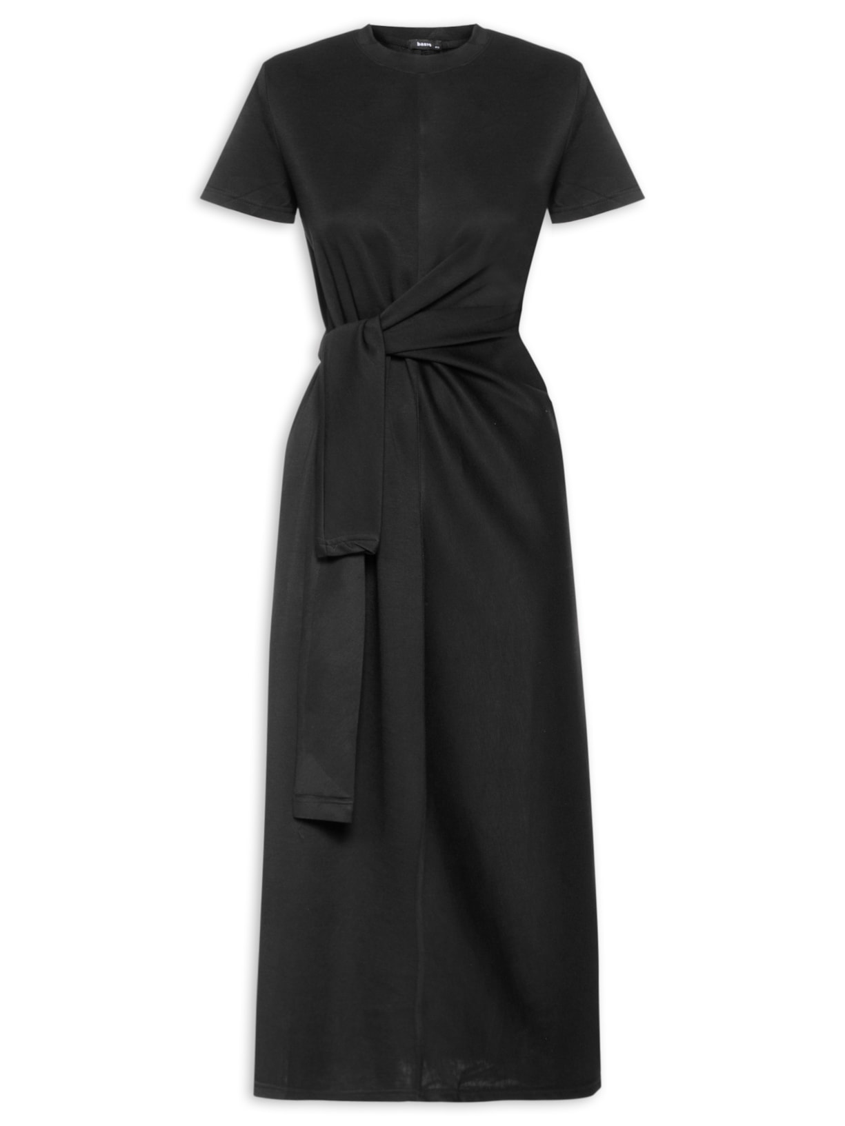 Vestido Moletinho Com Amarração - Preto