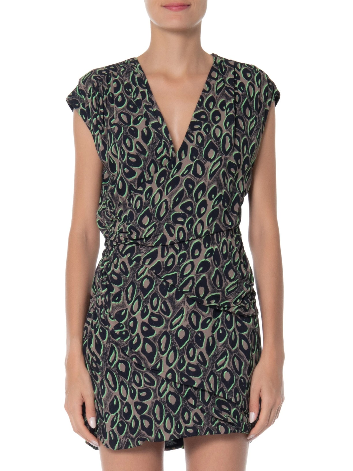 Vestido Moulage Onça Rupestre Preto Animale