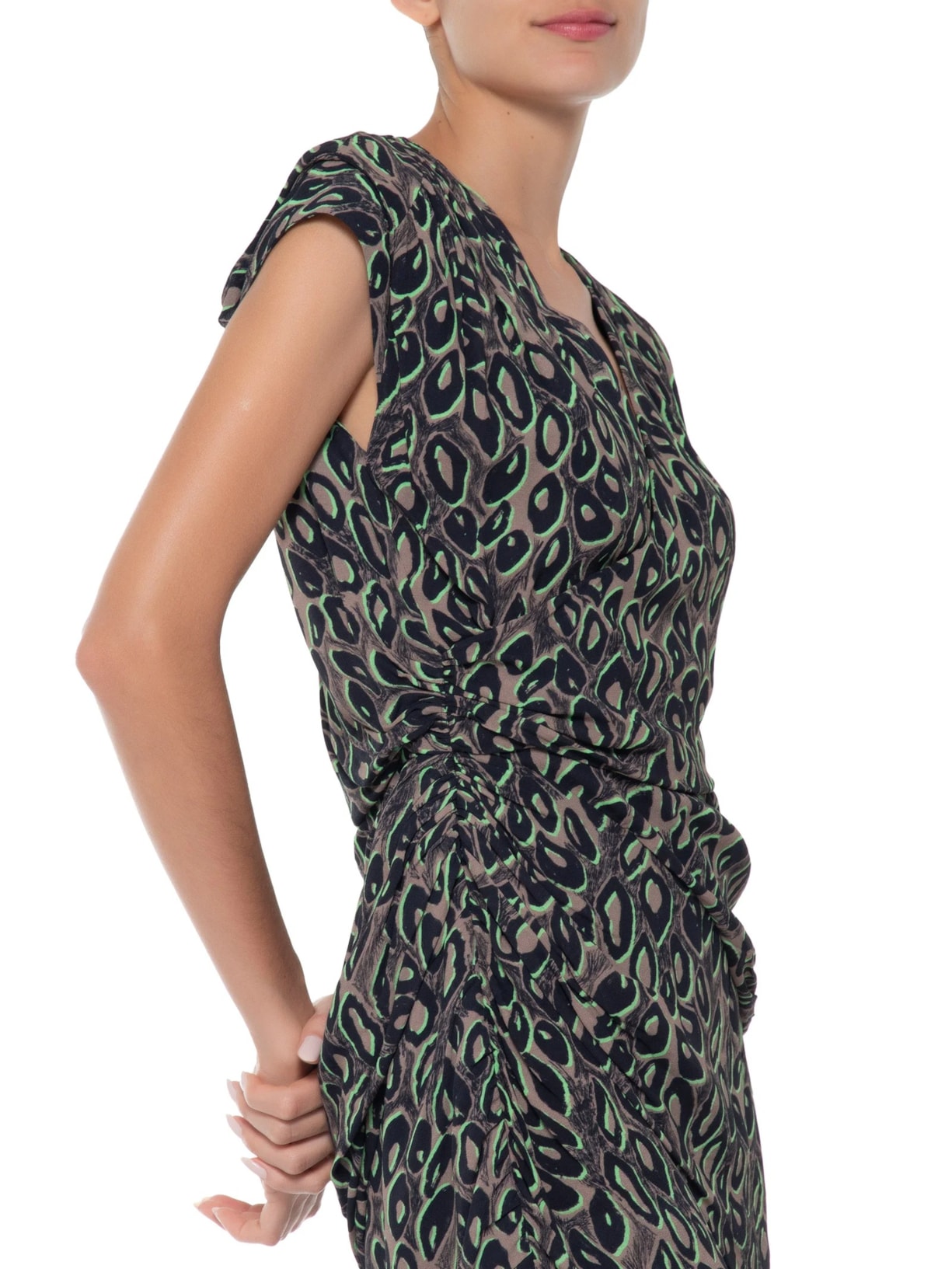 Vestido Moulage Onça Rupestre Preto Animale