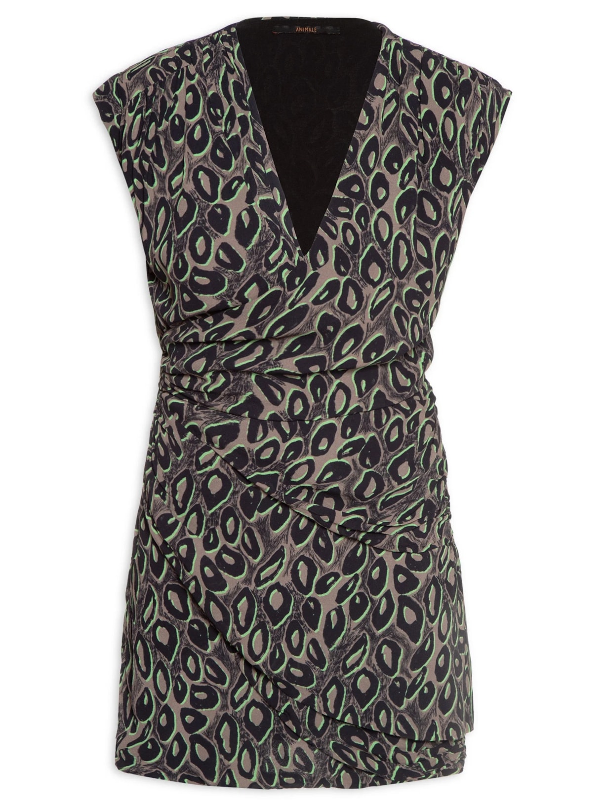 Vestido Moulage Onça Rupestre Preto Animale