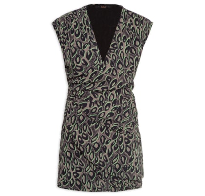 Vestido Moulage Onça Rupestre - Preto