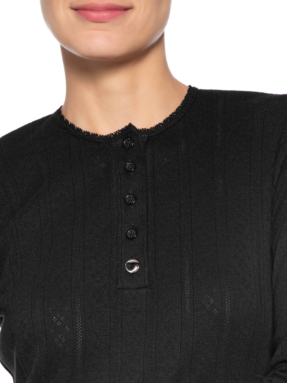 Vestido Multi Layer Pointelle Preto Coperni