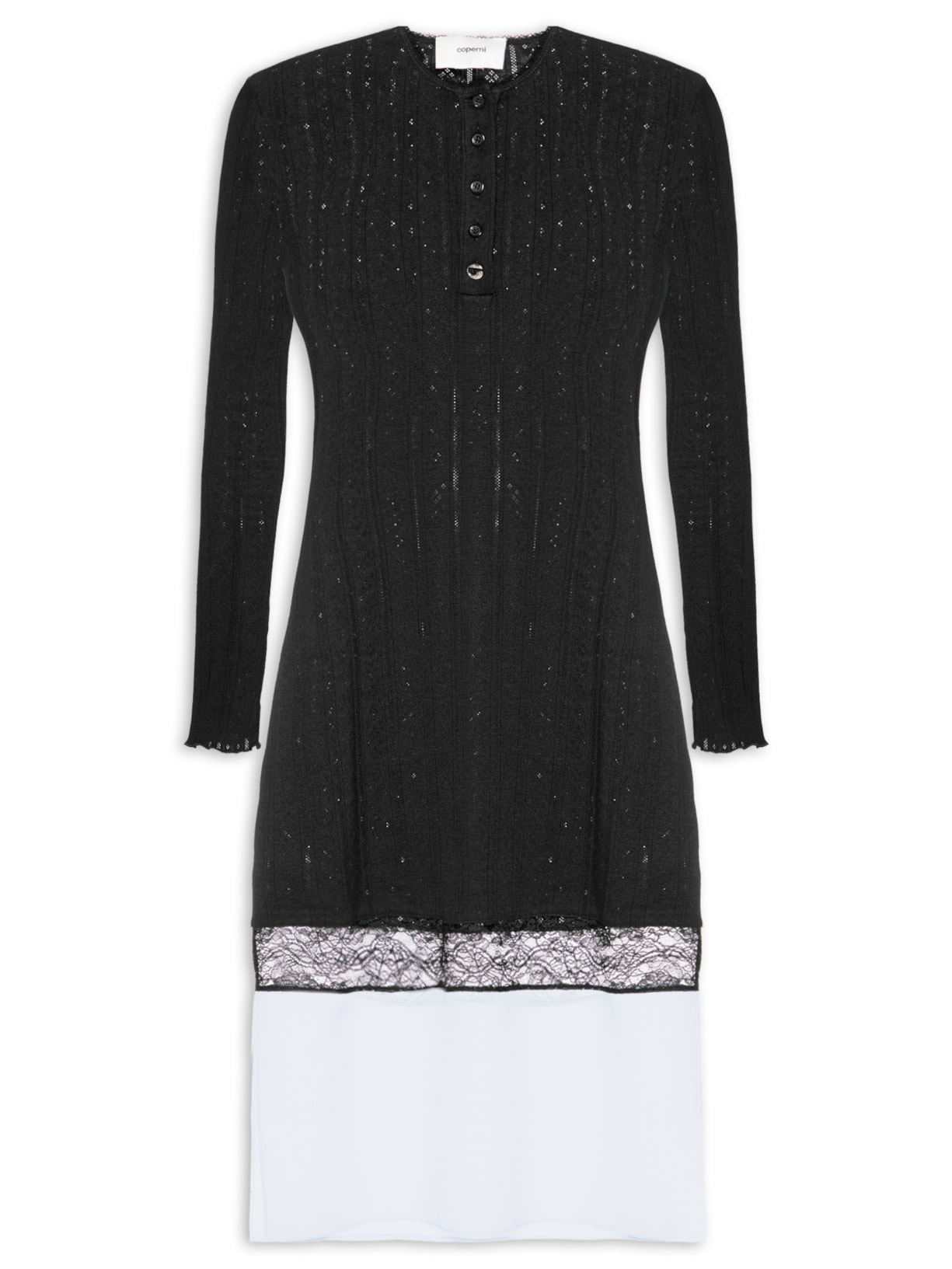 Vestido Multi Layer Pointelle Preto Coperni