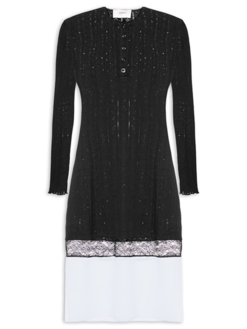 Vestido Multi Layer Pointelle - Preto