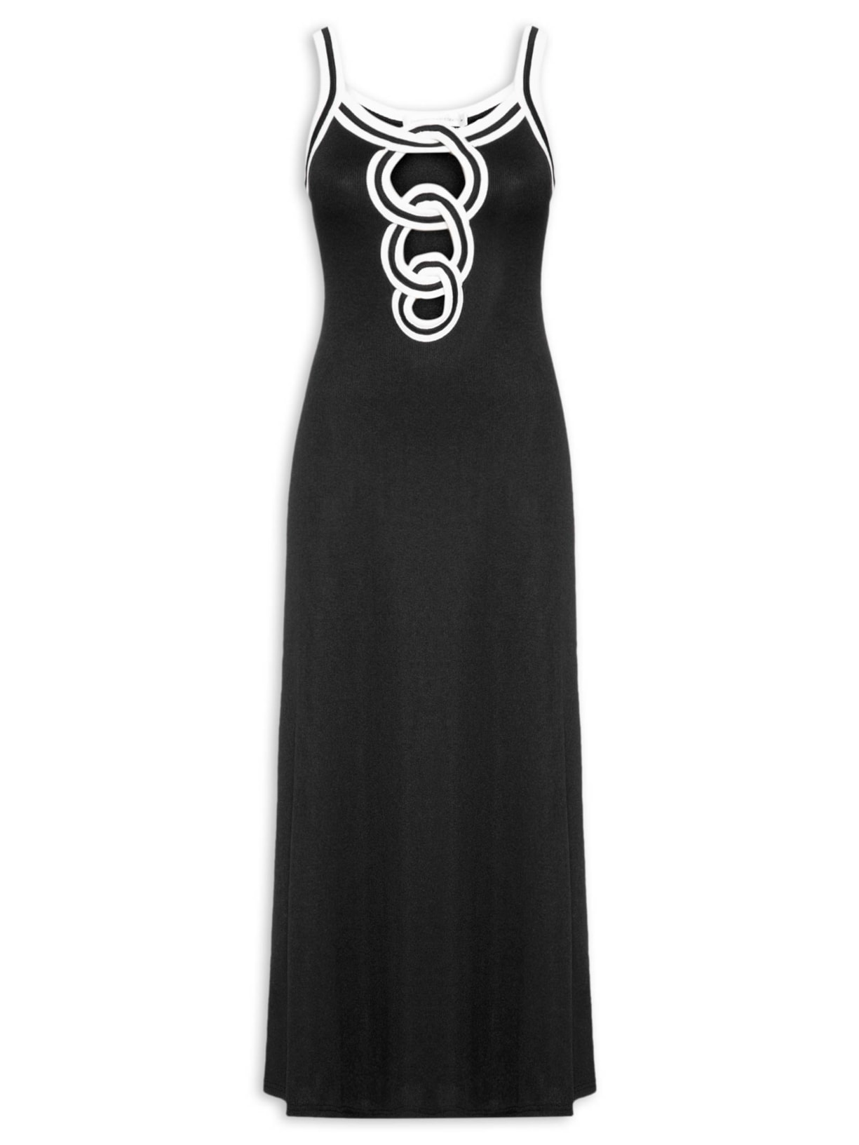 Vestido Multi Verner Linked Chain Dress - Preto