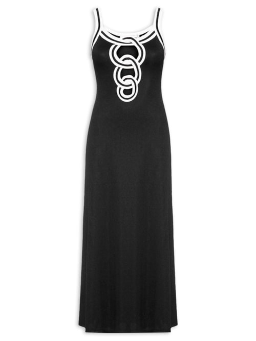 Vestido Multi Verner Linked Chain Dress - Preto