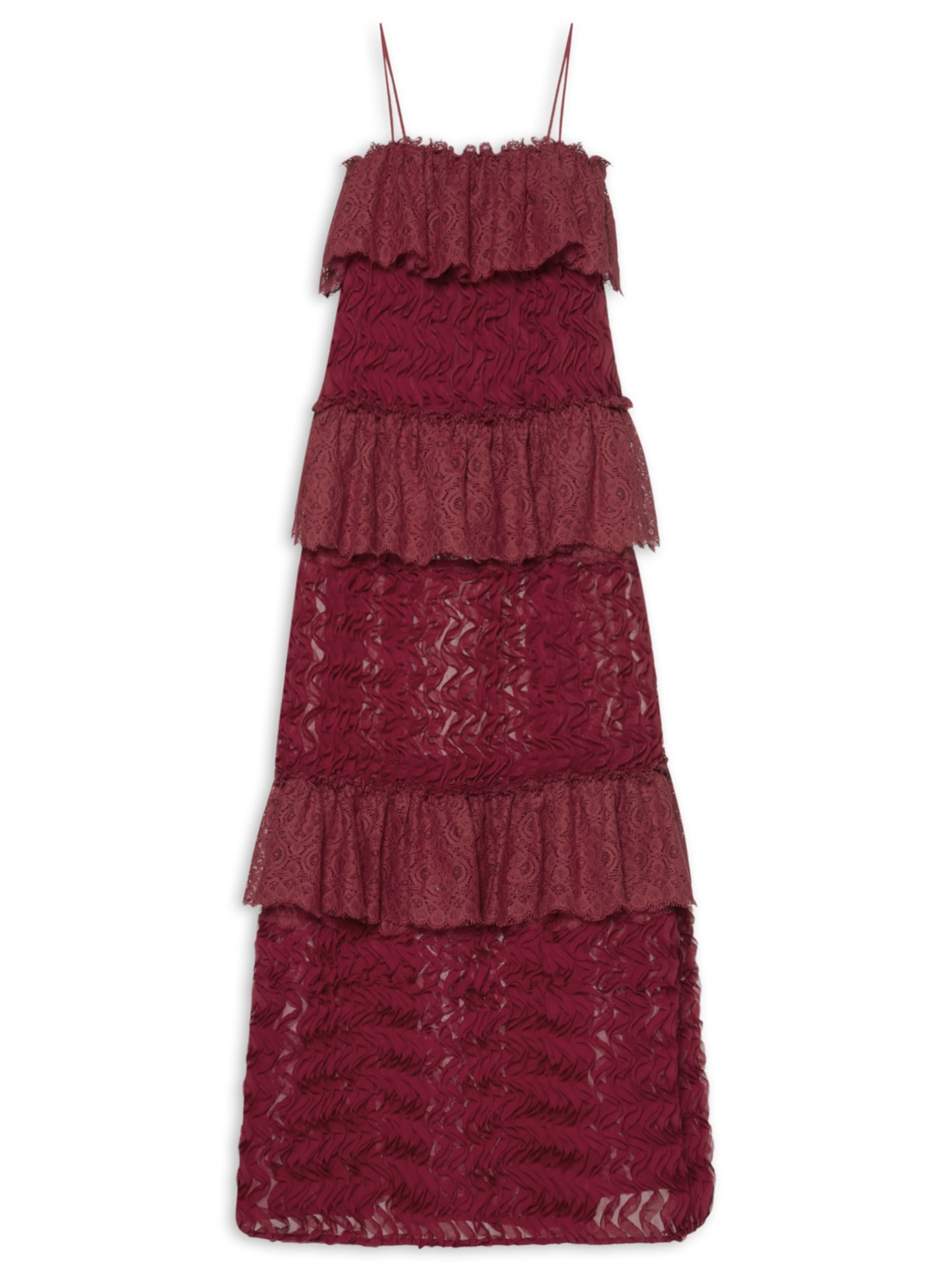 Vestido Musseline Wave Vermelho Paula Raia