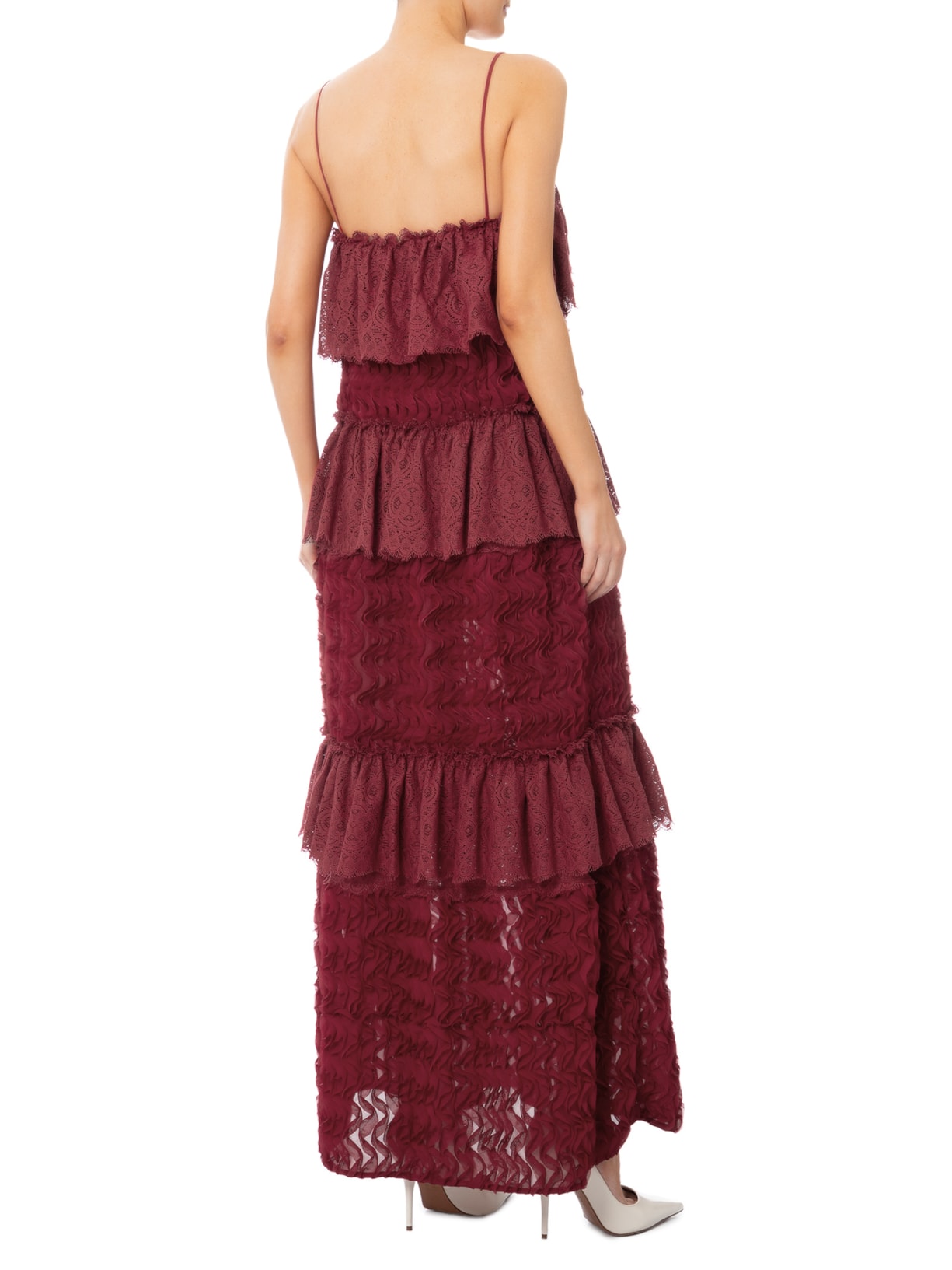 Vestido Musseline Wave Vermelho Paula Raia