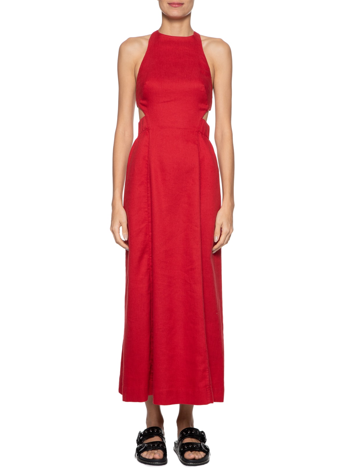 Vestido Nadador Franzido Vermelho Osklen