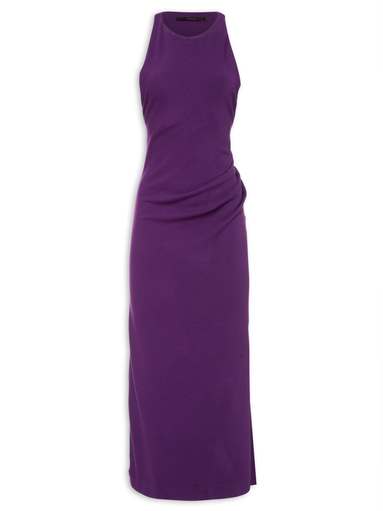 Vestido Nadador Midi Franzido Lateral - Roxo