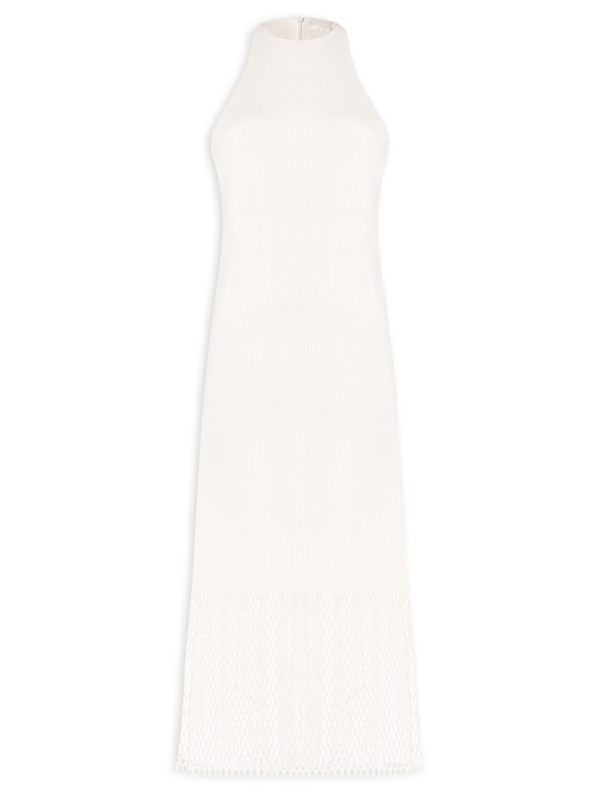 Vestido Nadador Plisse Bege Osklen