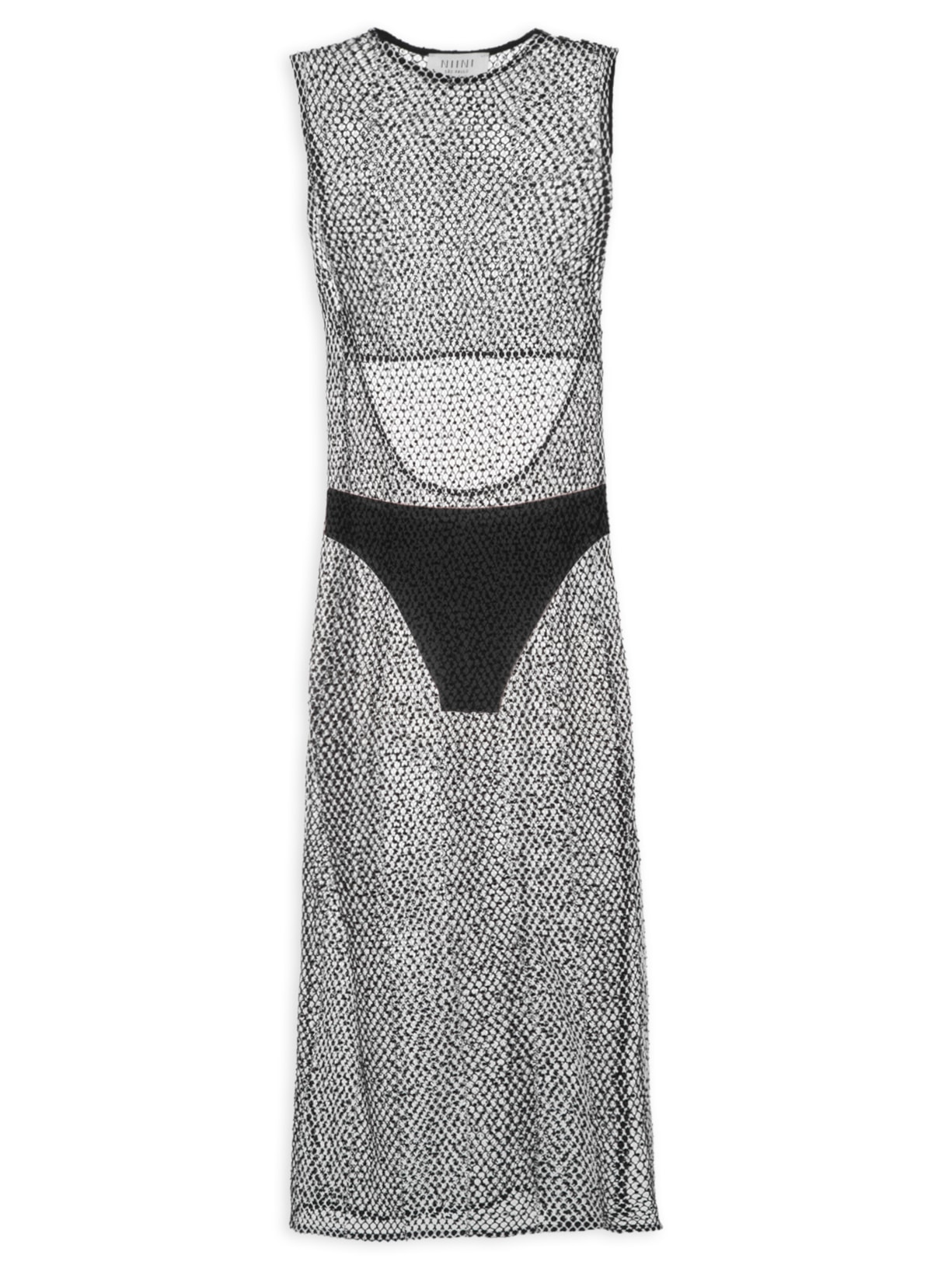 Vestido Net Bee Cristais Black - Preto