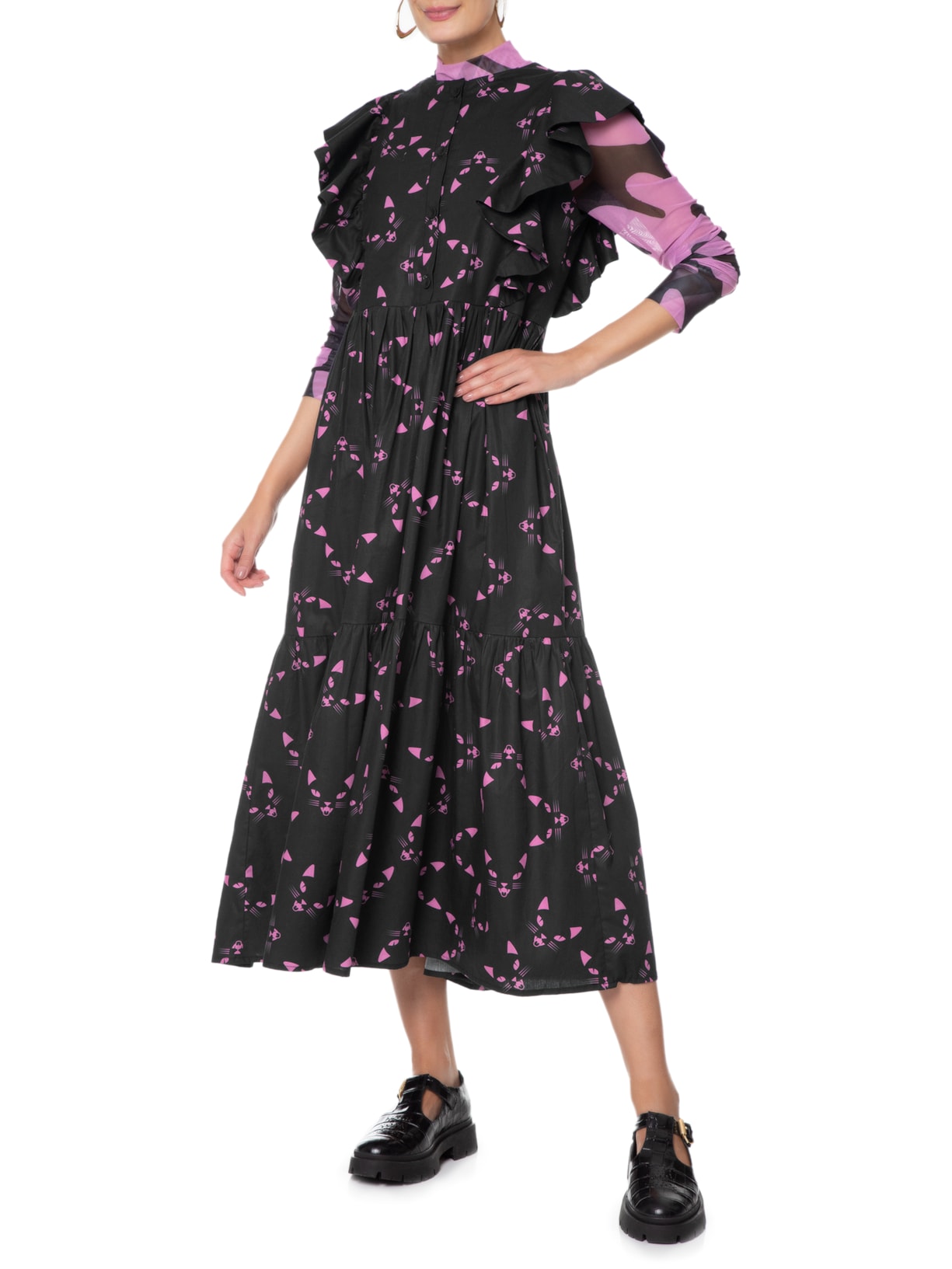 Vestido Night Cat Preto Gude