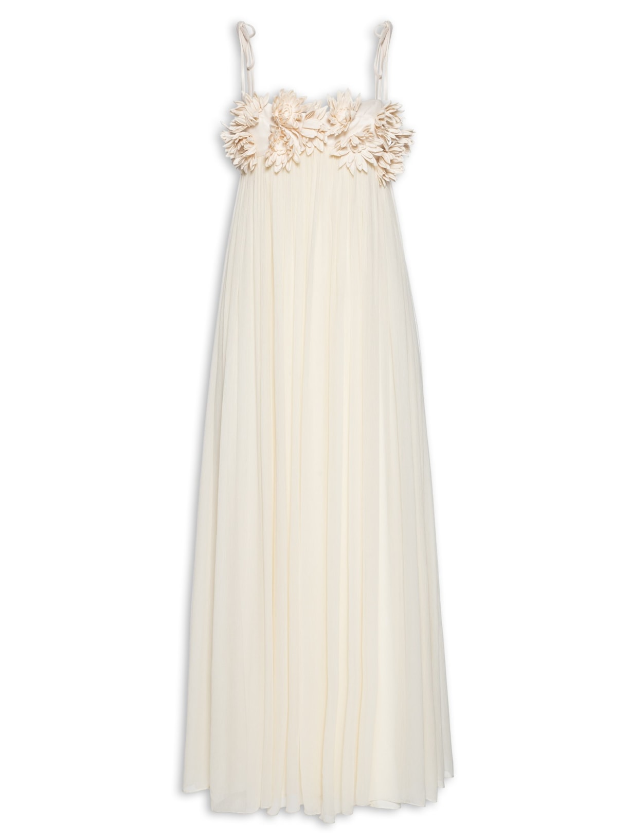 Vestido Ninfa Flores - Bege