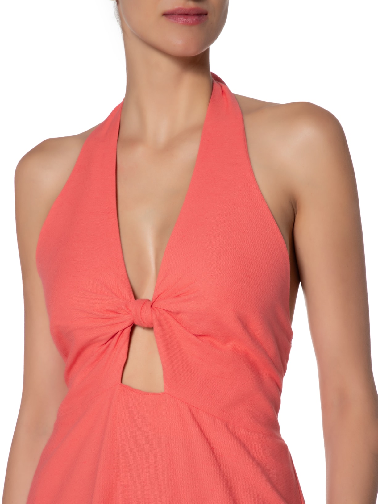 Vestido Nó Babados Rosa Farm