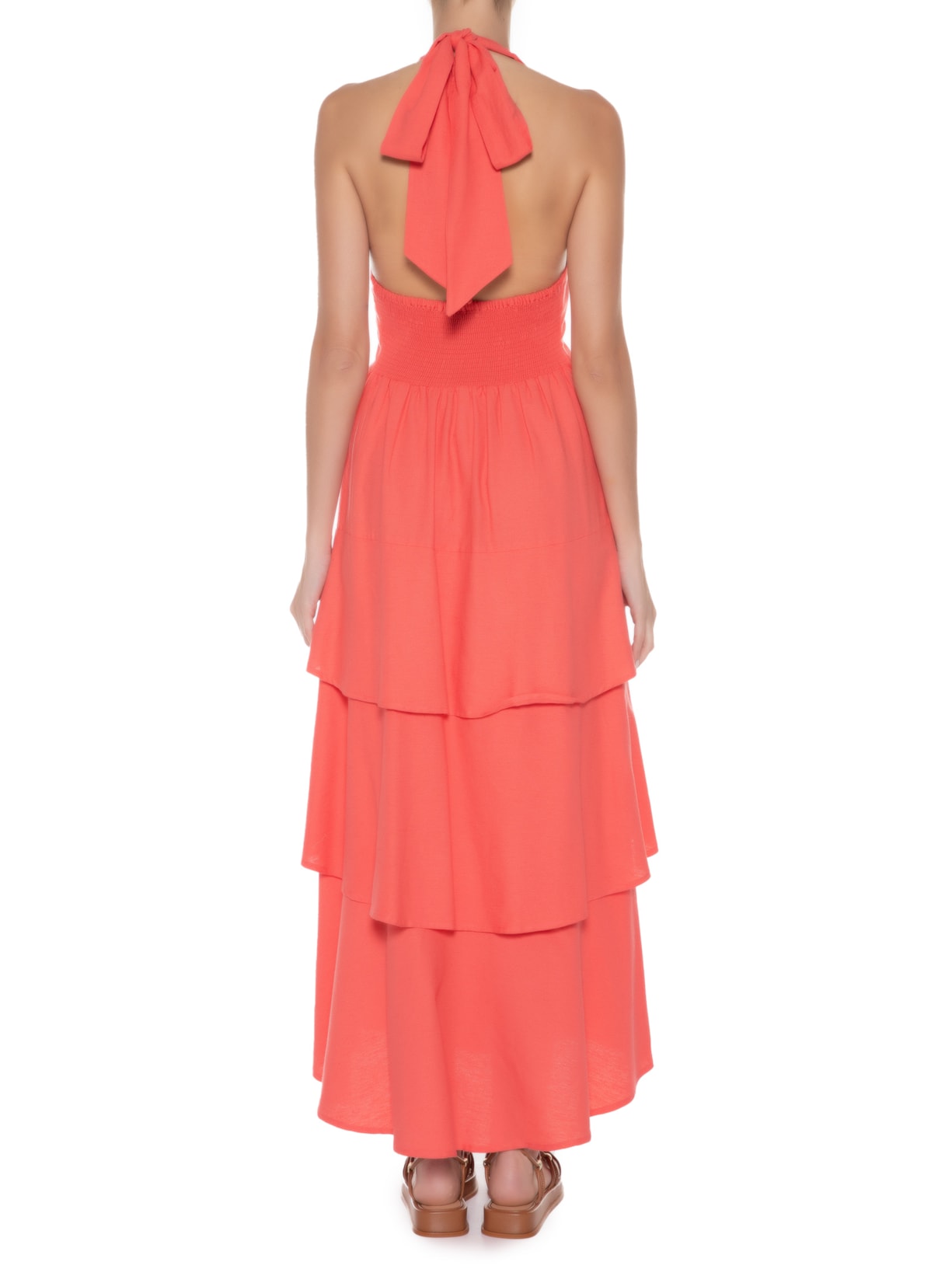 Vestido Nó Babados Rosa Farm