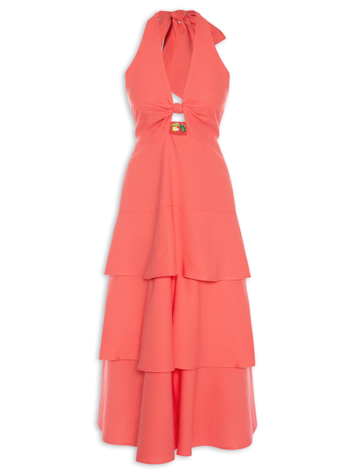 Vestido Nó Babados - Rosa