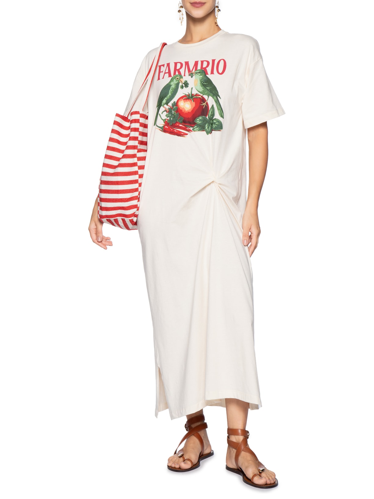 Vestido Nó Pássaros Tomate – Off White Farm
