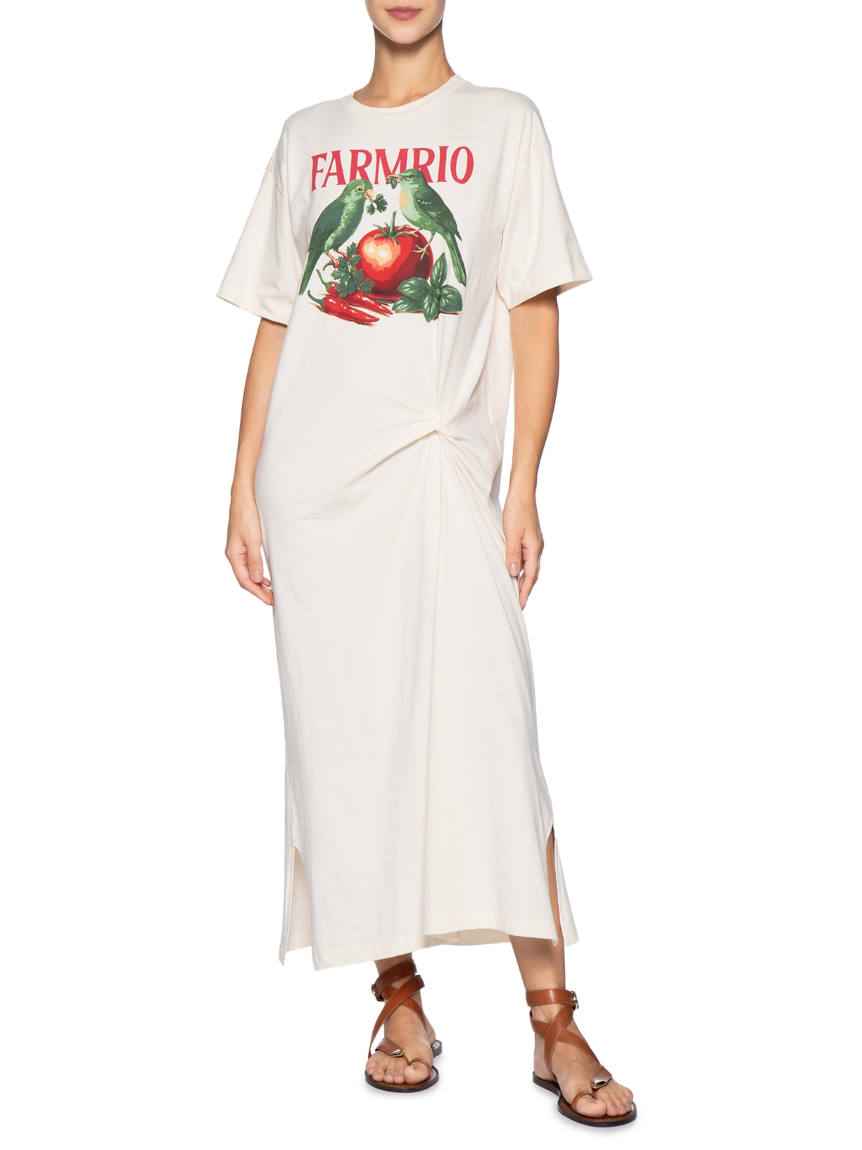 Vestido Nó Pássaros Tomate – Off White Farm