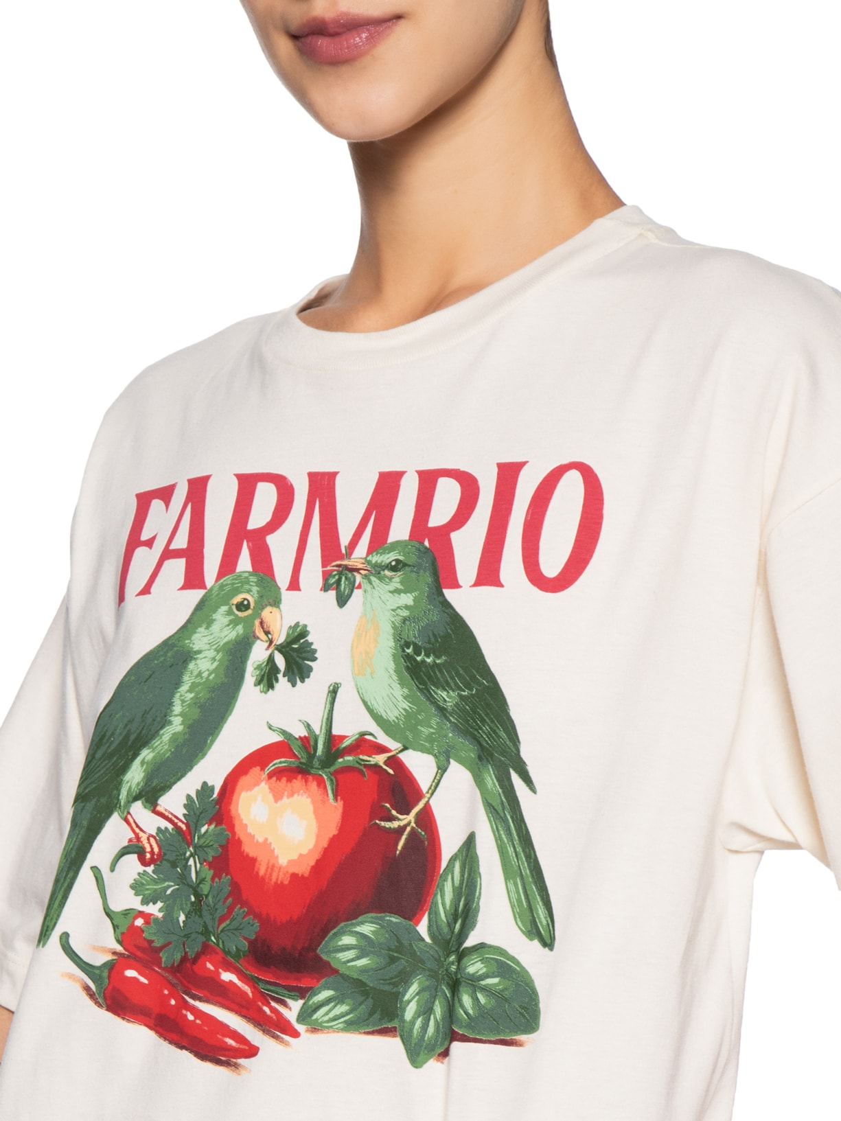 Vestido Nó Pássaros Tomate – Off White Farm