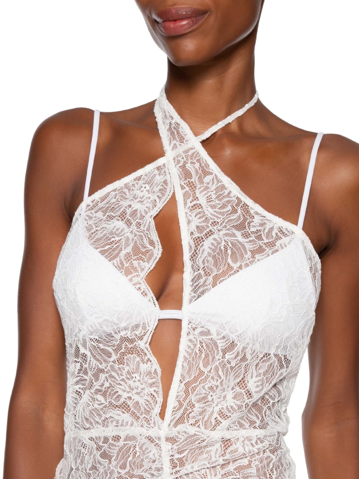 Vestido Noir Renda Branco Sol Brand