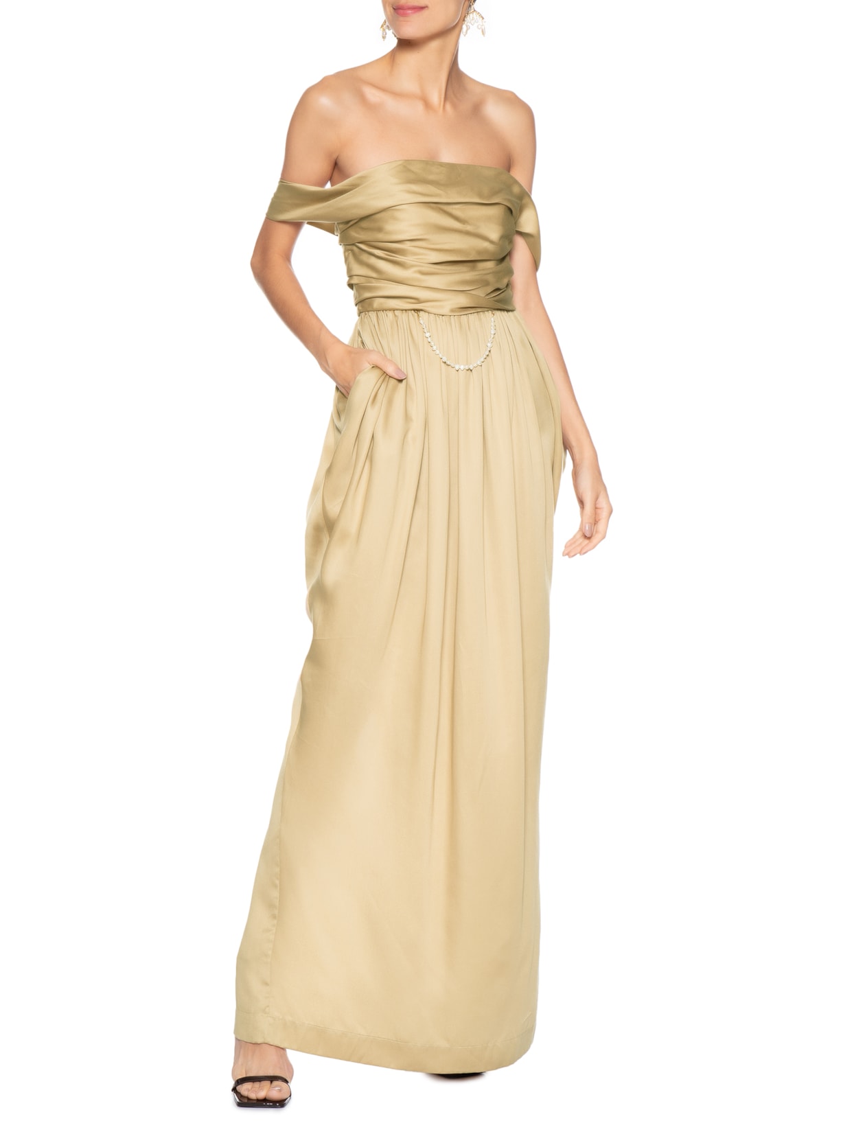 Vestido O Tempo Dourado Aluf