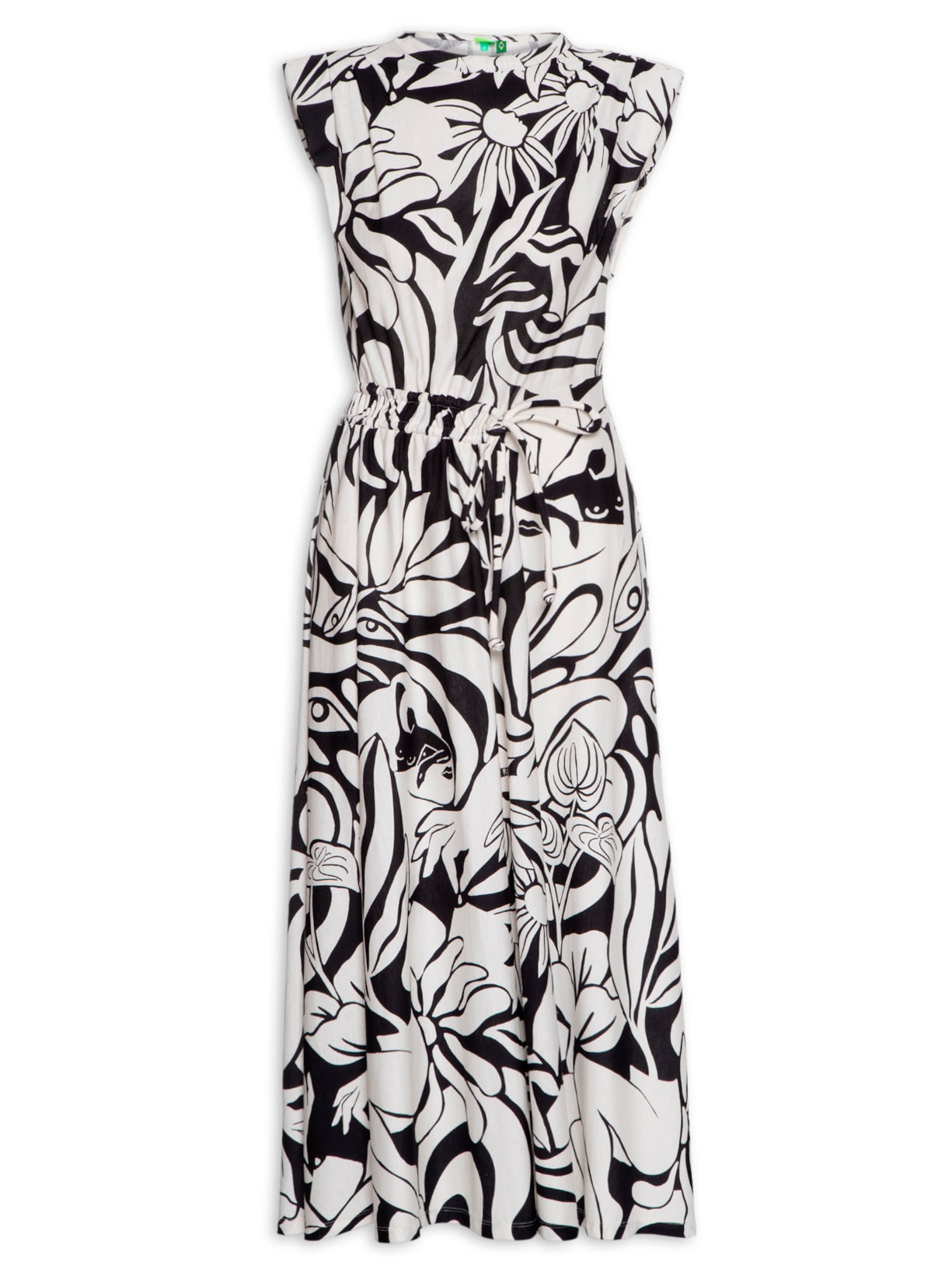 Vestido Ombreira Delicadeza Surreal Preto Farm