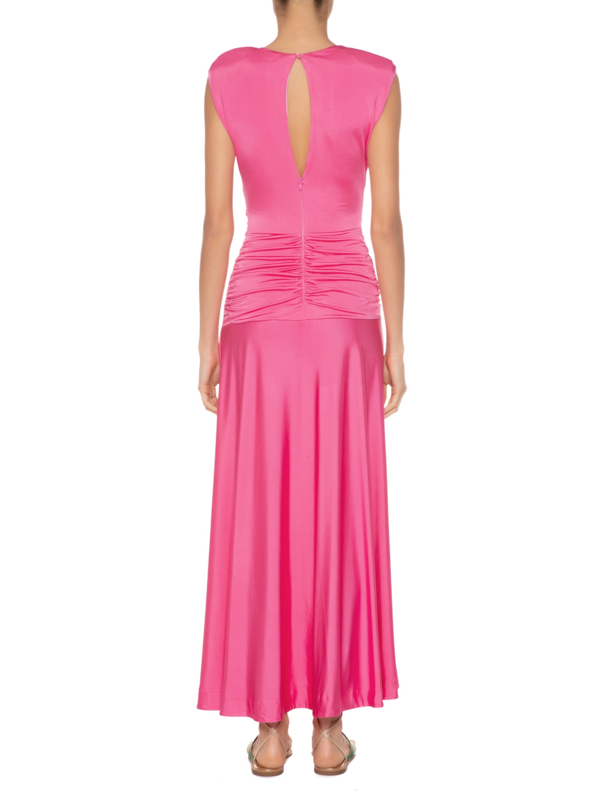 Vestido Ombreira Faixa Frente Rosa Farm