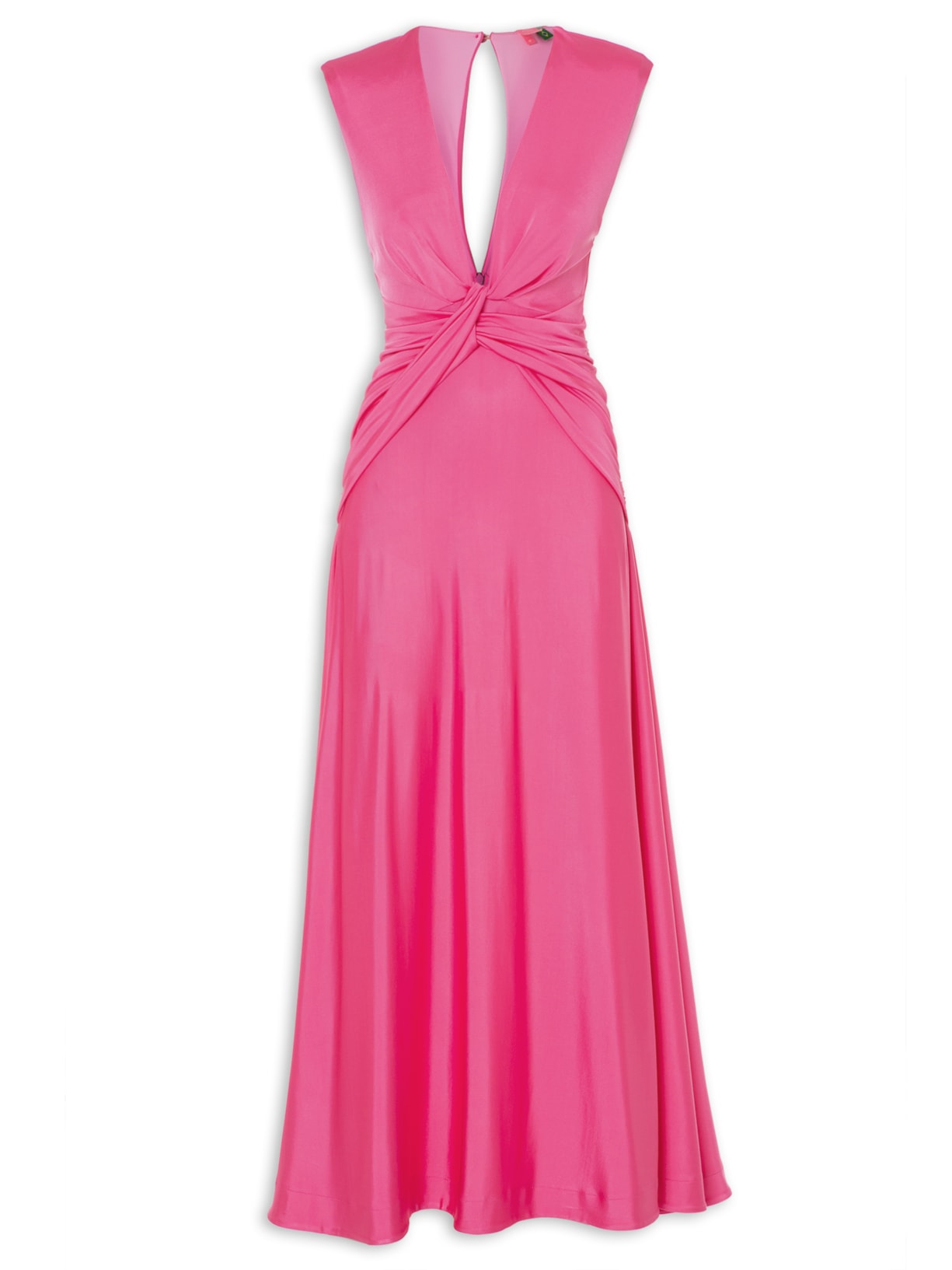 Vestido Ombreira Faixa Frente - Rosa