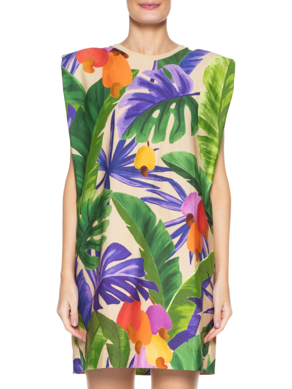 Vestido Ombreira Floresta De Caju Verde Farm