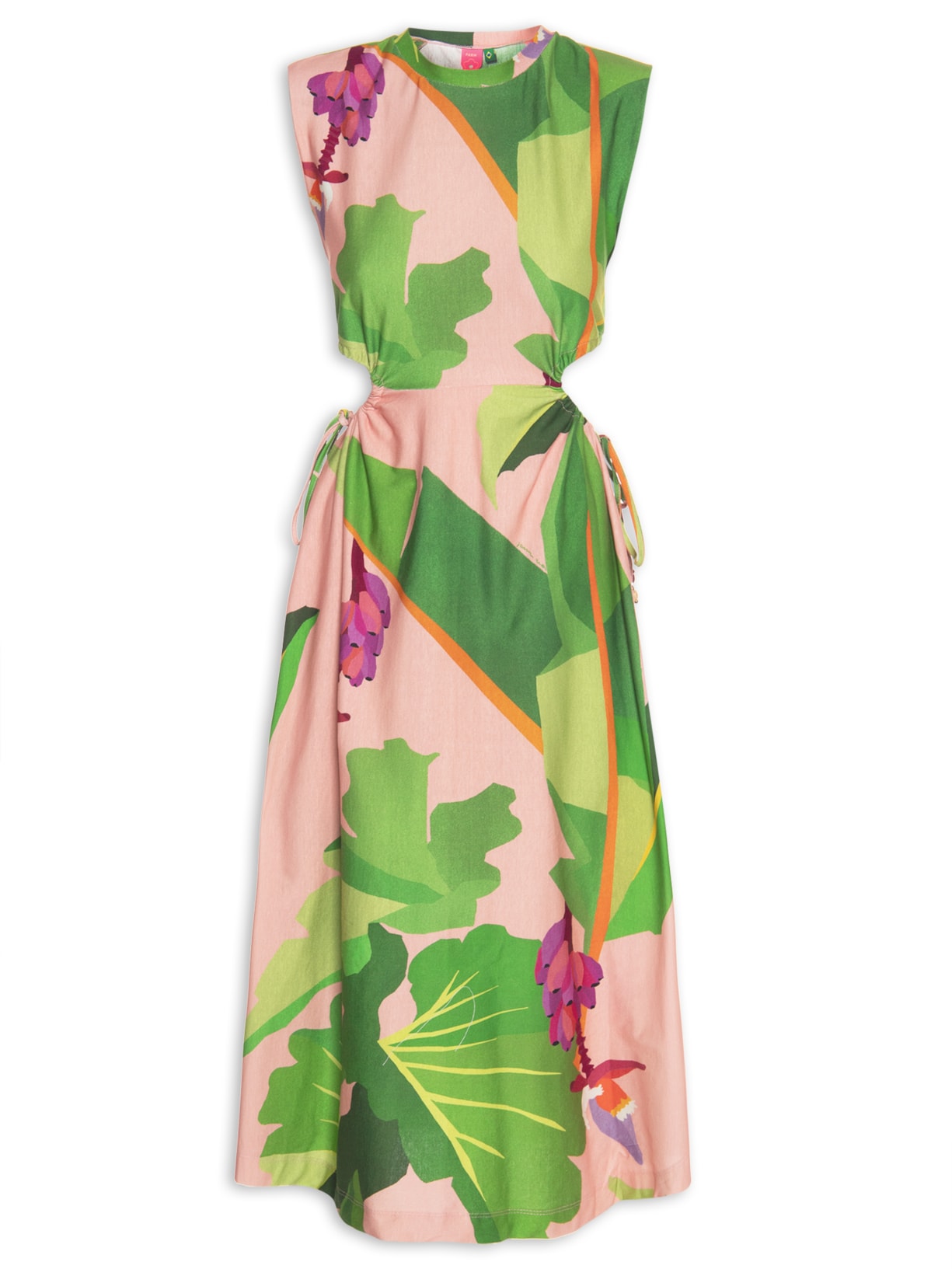 Vestido Ombreira Tropicalist - Rosa