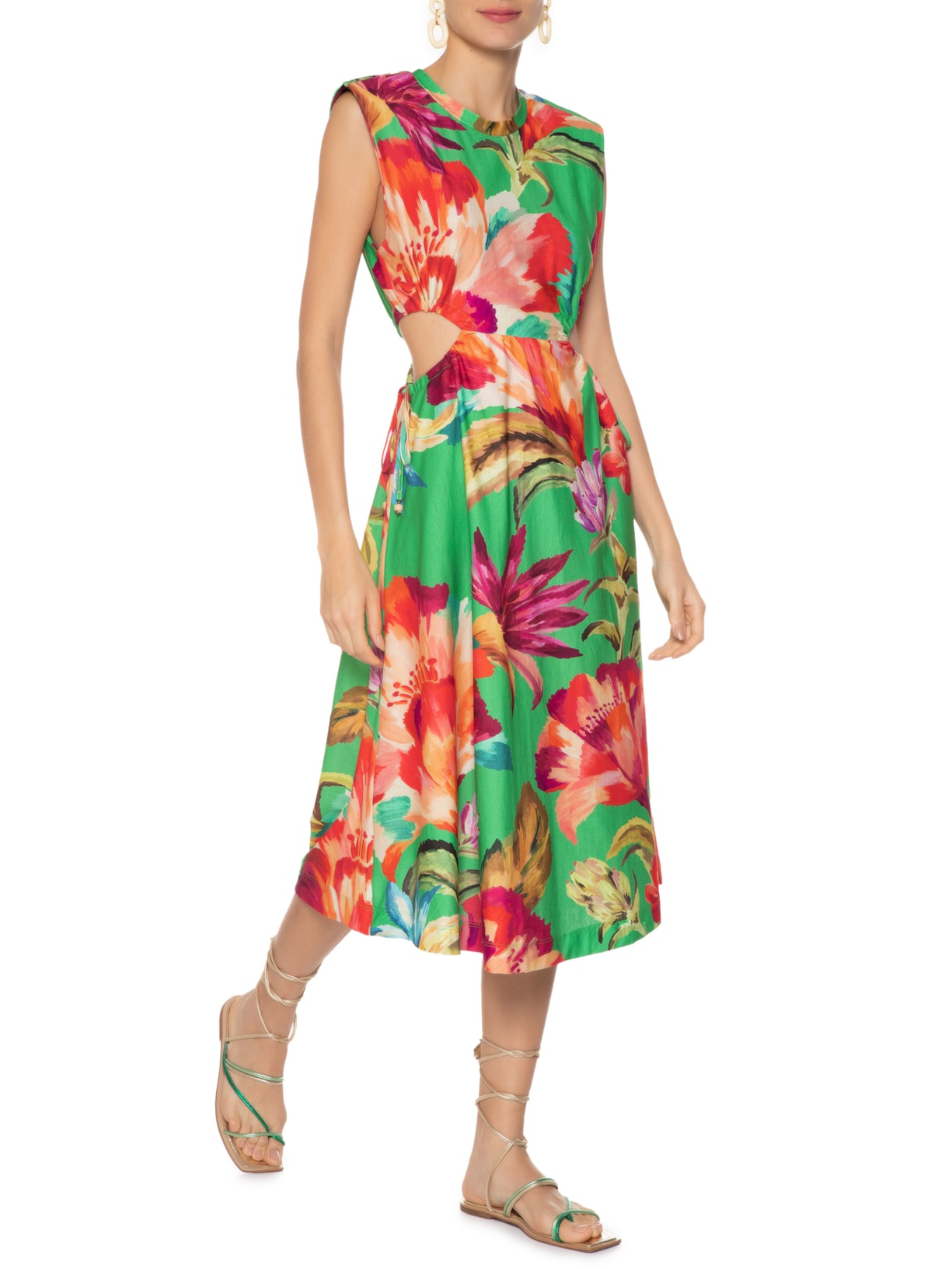 Vestido Ombreira Tropicarte Verde Farm