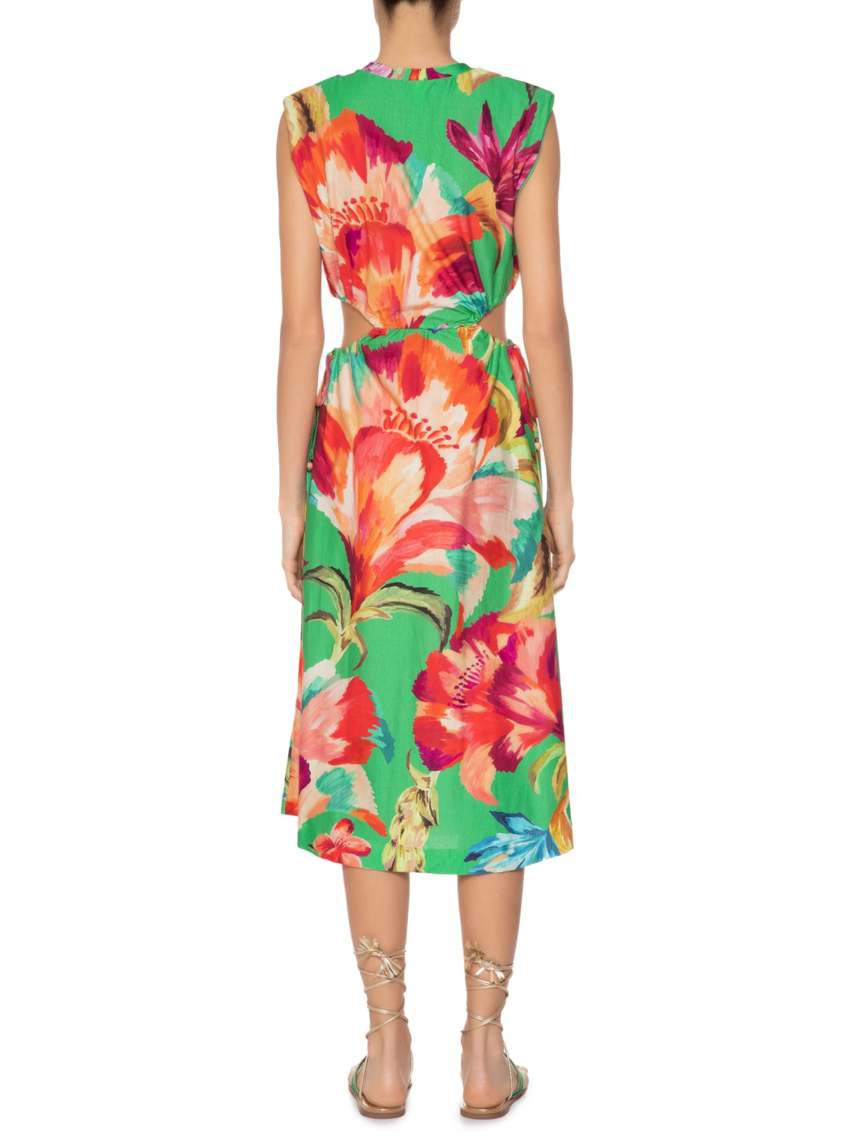 Vestido Ombreira Tropicarte Verde Farm