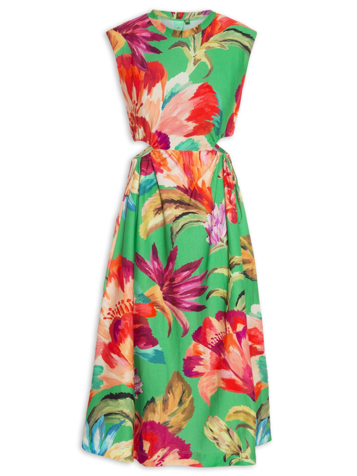 Vestido Ombreira Tropicarte Verde Farm